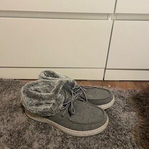 BOBS Lace-up Gray Ankle Booties